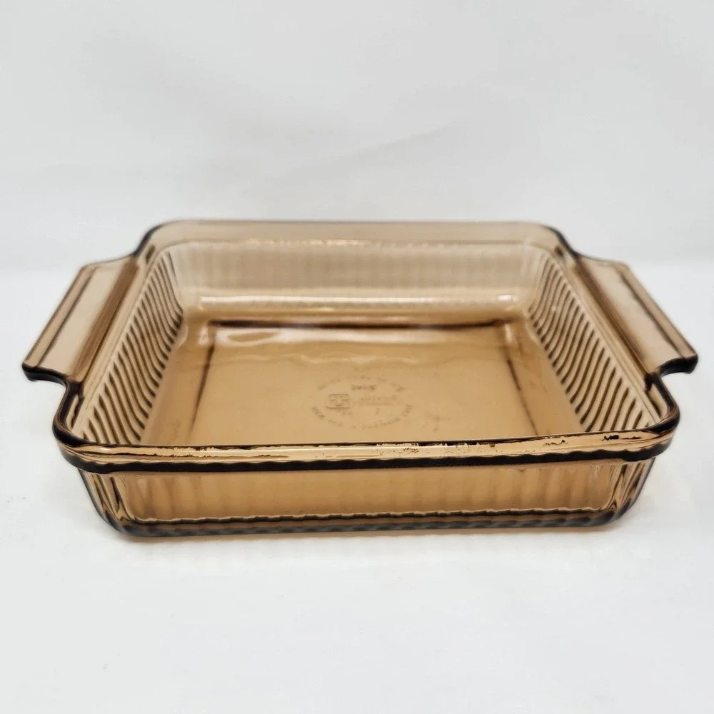 Vintage Anchor Hocking Amber Glass 8x8‎ Casserole Dish #1452 1.5 quart